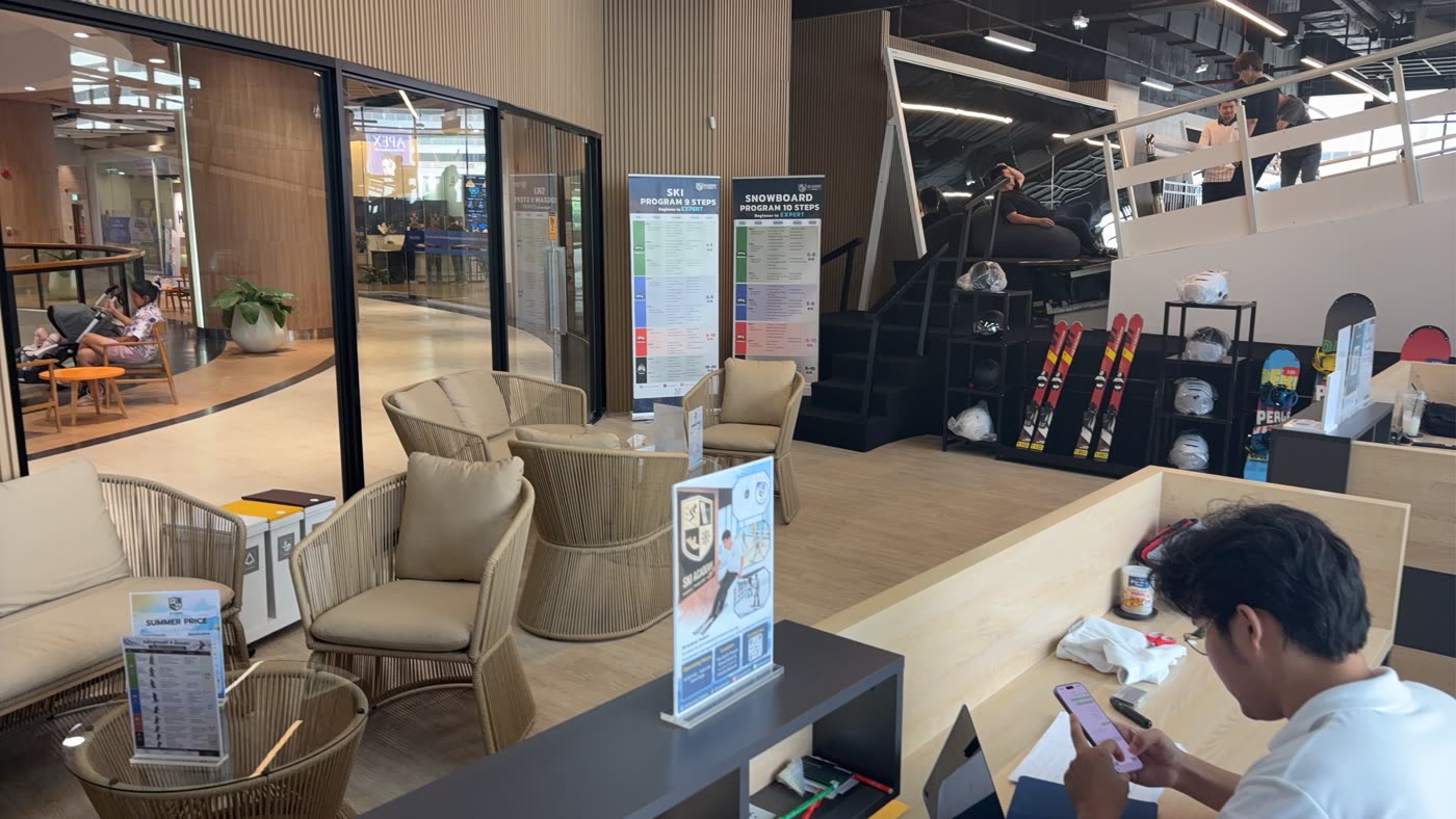 Reception and lounge at SKI Academy Thailand